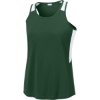 Custom Sport-Tek Womens Club Track Tank Forest Green/White