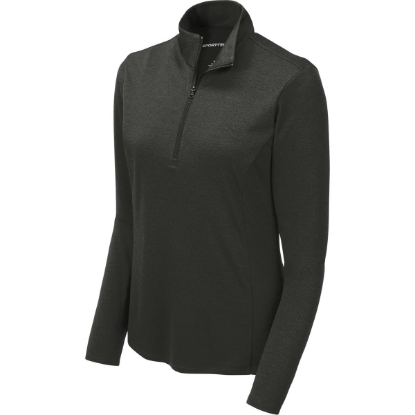 Custom Sport-Tek Womens Endeavor 1/2-Zip Pullover. Black Heather