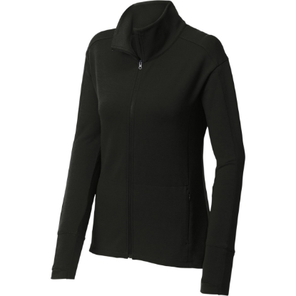 Custom Sport-Tek Womens Sport-Wick Flex Fleece Full-Zip. Black