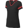 Custom Sport-Tek Womens Halftime Notch Neck Tee Black/Deep Red