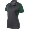 Custom Sport-Tek Womens Colorblock Micropique Sport-Wick Polo. Iron Gray/Forest Green