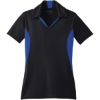 Custom Sport-Tek Womens Side Blocked Micropique Sport-Wick Polo. Black/True Royal Blue
