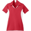Custom Sport-Tek Womens Side Blocked Micropique Sport-Wick Polo. True Red/White