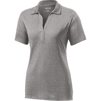 Custom Sport-Tek Womens Heather Contender Polo. Vintage Gray Heather
