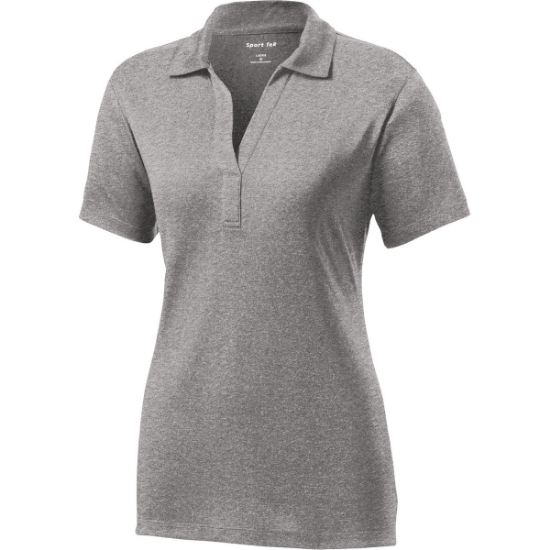 Custom Sport-Tek Womens Heather Contender Polo. Vintage Gray Heather