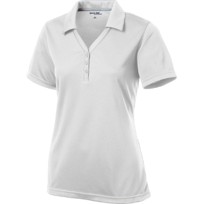 Custom Sport-Tek Womens PosiCharge Micro-Mesh Polo. White