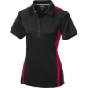 Custom Sport-Tek Womens PosiCharge Micro-Mesh Colorblock Polo. Black/True Red