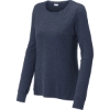 Custom Sport-Tek Womens Exchange 1.5 Long Sleeve Crew Dark Denim Blue Heather
