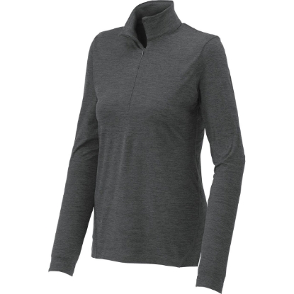 Custom Sport-Tek Womens Exchange 1.5 Long Sleeve 1/2-Zip Graphite Heather Gray