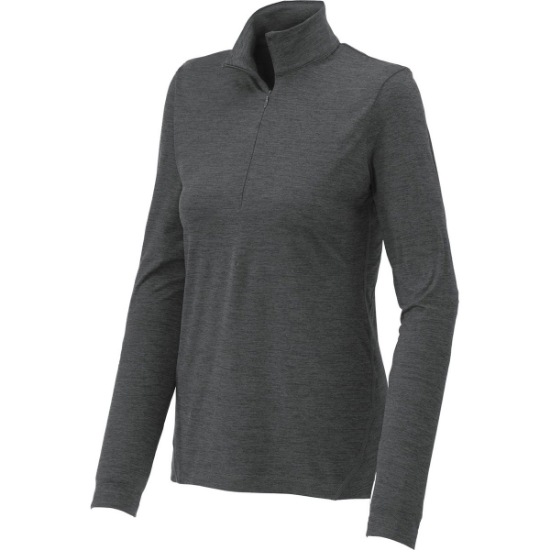 Custom Sport-Tek Womens Exchange 1.5 Long Sleeve 1/2-Zip Graphite Heather Gray