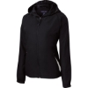 Custom Sport-Tek Womens Colorblock Hooded Raglan Jacket. Black/White