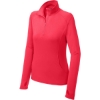 Custom Sport-Tek Womens Sport-Wick Stretch 1/4-Zip Pullover. Hot Coral Pink