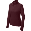 Custom Sport-Tek Womens Sport-Wick Stretch 1/4-Zip Pullover. Maroon Red