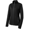 Custom Sport-Tek Womens Sport-Wick Stretch Contrast Full-Zip Jacket. Blk/Char Grey