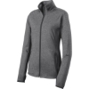 Custom Sport-Tek Womens Sport-Wick Stretch Contrast Full-Zip Jacket. CGH/Char Grey