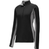 Custom Sport-Tek Womens Sport-Wick Stretch Contrast 1/4-Zip Pullover. Black/Charcoal Gray Heather