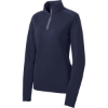 Custom Sport-Tek Womens Sport-Wick Textured 1/4-Zip Pullover. True Navy Blue