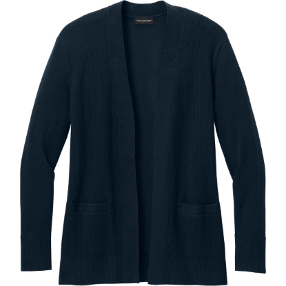 Custom Port Authority Womens Easy Care Open-Front Cardigan Sweater River Blue Navy