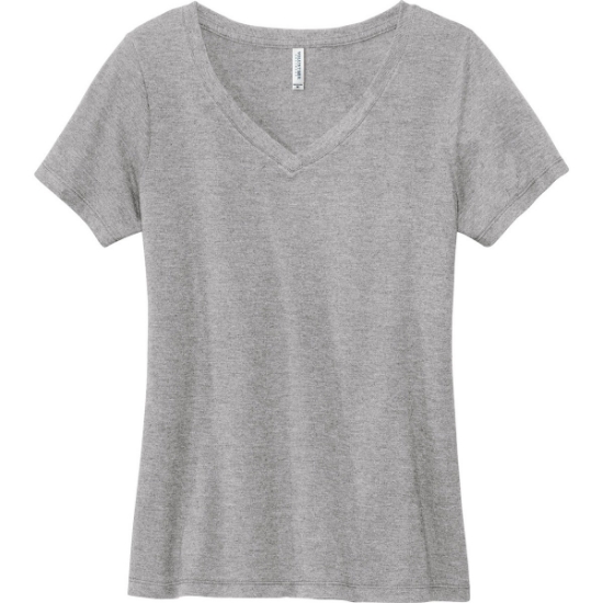 Custom Volunteer Knitwear Womens Daily V-Neck Tee Athletic Heather Gray