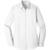 Custom Port Authority Womens Long Sleeve Carefree Poplin Shirt. White