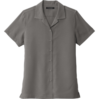 Custom Port Authority Womens Short Sleeve Performance Staff Shirt Graphite Gray