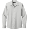 Custom Port Authority Womens Long Sleeve Performance Staff Shirt Silver