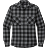Custom Port Authority Womens Plaid Flannel Shirt Gray/Black Buffalo Checker