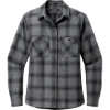 Custom Port Authority Womens Plaid Flannel Shirt Gray/Black Open Plaid