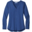 Custom Port Authority Womens Long Sleeve Button-Front Blouse. True Blue