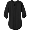Custom Port Authority Womens 3/4-Sleeve Tunic Blouse. Black