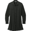 Custom Port Authority Womens Textured Crepe Long Tunic Deep Black