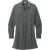 Custom Port Authority Womens Textured Crepe Long Tunic Graphite Gray