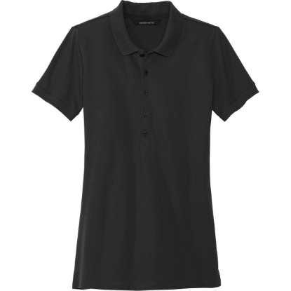Custom Mercer+Mettle Womens Stretch Heavyweight Pique Polo Deep Black