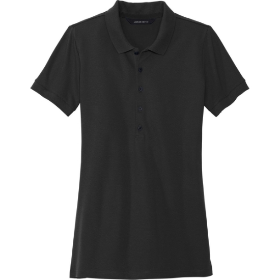 Custom Mercer+Mettle Womens Stretch Heavyweight Pique Polo Deep Black