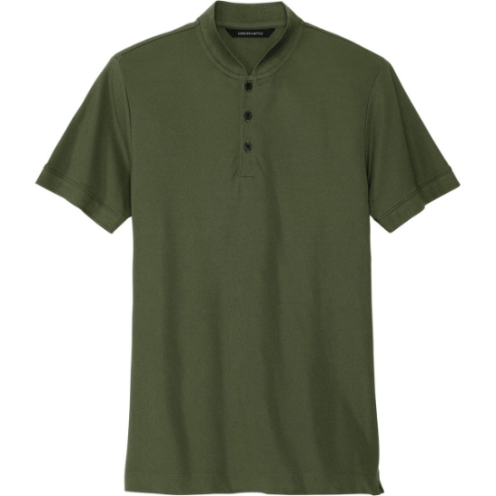 Custom Mercer+Mettle Stretch Pique Henley Townsend Green