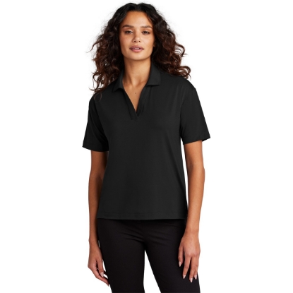 Custom Mercer+Mettle Womens Stretch Jersey Polo Deep Black