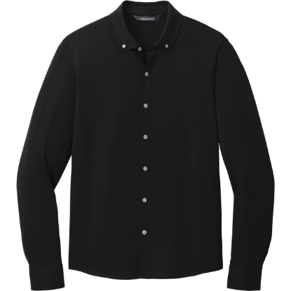 Custom Mercer+Mettle Stretch Jersey Long Sleeve Shirt Deep Black