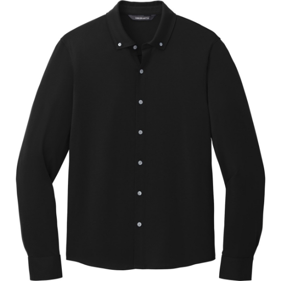 Custom Mercer+Mettle Stretch Jersey Long Sleeve Shirt Deep Black