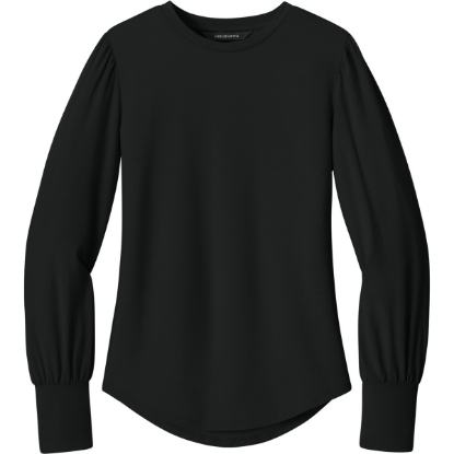 Custom Mercer+Mettle Womens Stretch Jersey Long Sleeve Blouson Top Deep Black