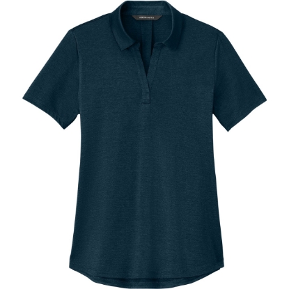 Custom Mercer+Mettle Womens Recharge Jersey Polo Insignia Blue Heather