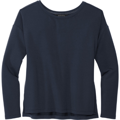 Custom Mercer+Mettle Womens Stretch Drop Shoulder Pullover Night Navy Blue