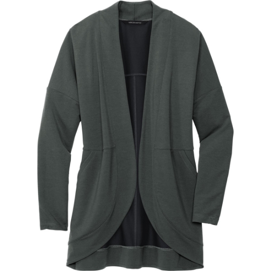 Custom Mercer+Mettle Womens Stretch Open-Front Cardigan AnchorGrey