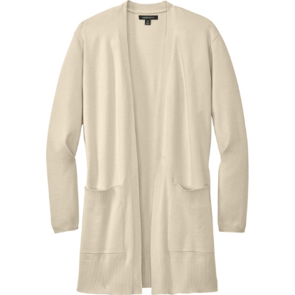 Custom Mercer+Mettle Womens Open-Front Cardigan Sweater Birch White
