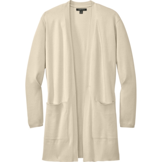 Custom Mercer+Mettle Womens Open-Front Cardigan Sweater Birch White