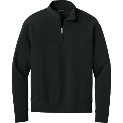 Custom Mercer+Mettle Linear Texture 1/4-Zip Deep Black