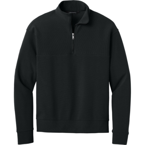 Custom Mercer+Mettle Linear Texture 1/4-Zip Deep Black