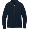 Custom Mercer+Mettle Womens Linear Texture 1/4-Zip Night Navy Blue