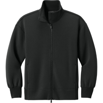 Custom Mercer+Mettle Womens Soft Spacer Full-Zip Deep Black