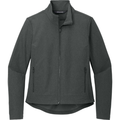 Custom Mercer+Mettle Womens Stretch Soft Shell Jacket Anchor Gray Heather