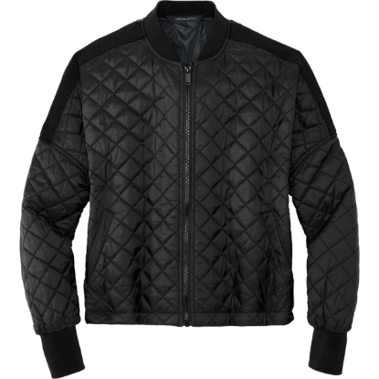 Custom Mercer+Mettle Womens Boxy Quilted Jacket Deep Black